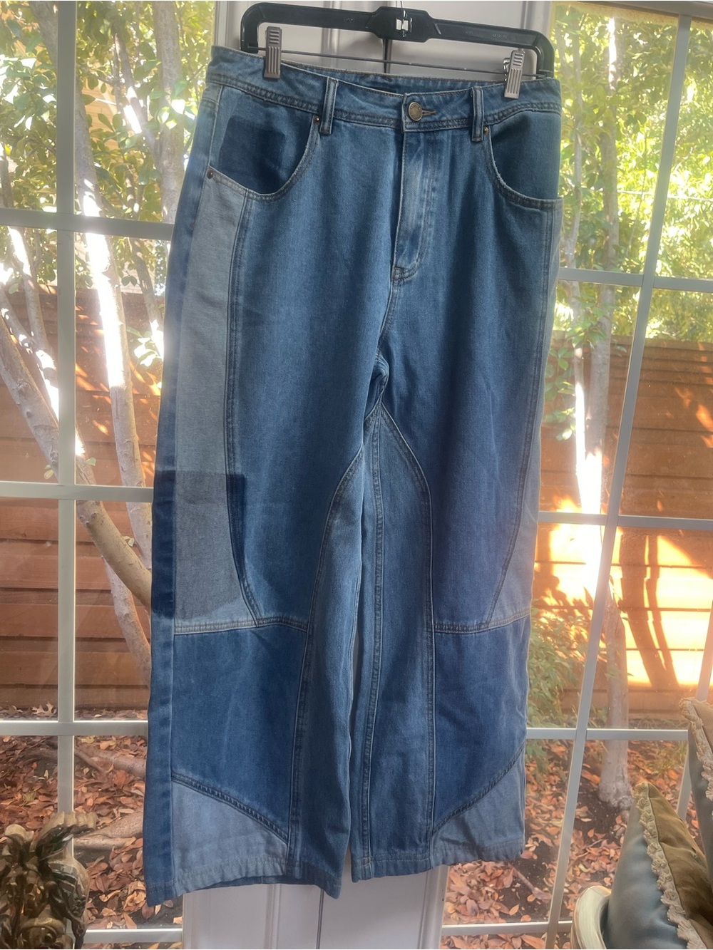 Nasty Gal Patchwork Wide-Leg Jeans Sz 8 NWOT